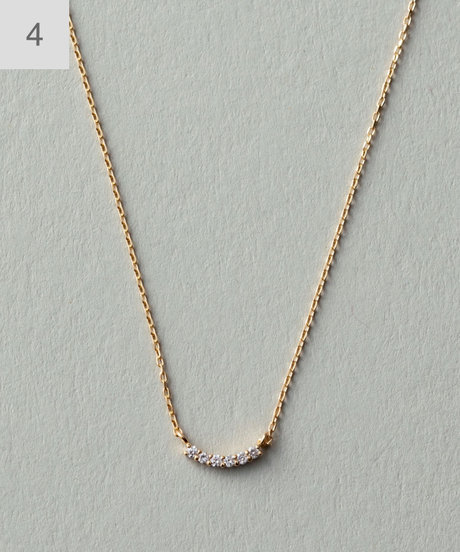 [レイヤード] K18YG ダイヤモンド ネックレス