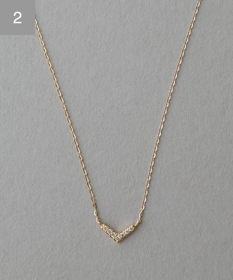 [レイヤード] K10YG ダイヤモンド ネックレス