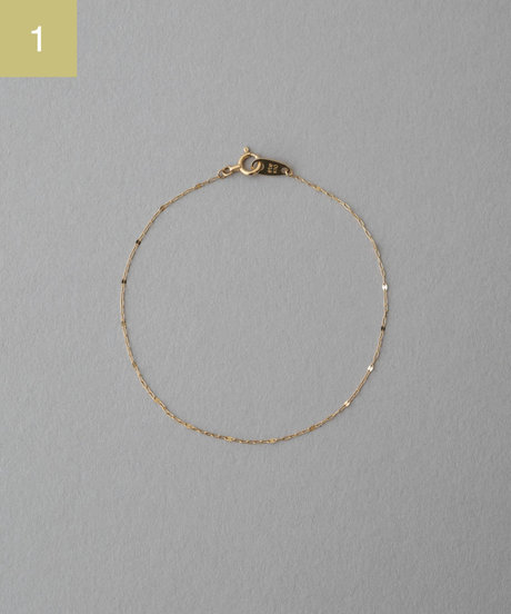 [レイヤード] K10YG チェーン ステーション ブレスレット