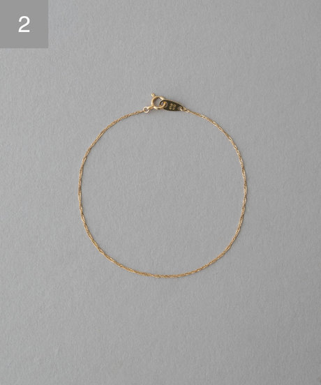 [レイヤード] K10YG スクリューチェーン ブレスレット