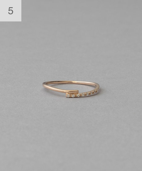 [レイヤード] K10YG ダイヤモンド リング