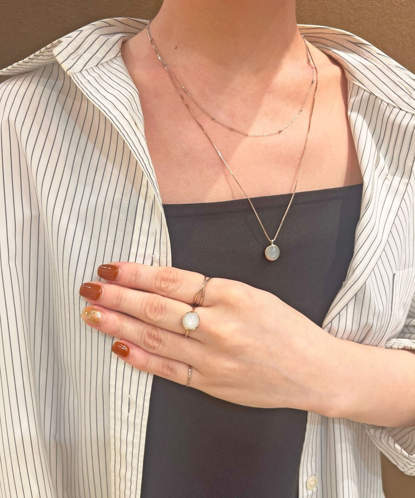 ete bijoux（エテビジュー）の「○K18YG グリーム クォーツ