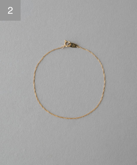 [レイヤード] K10YG スクリューチェーン ブレスレット