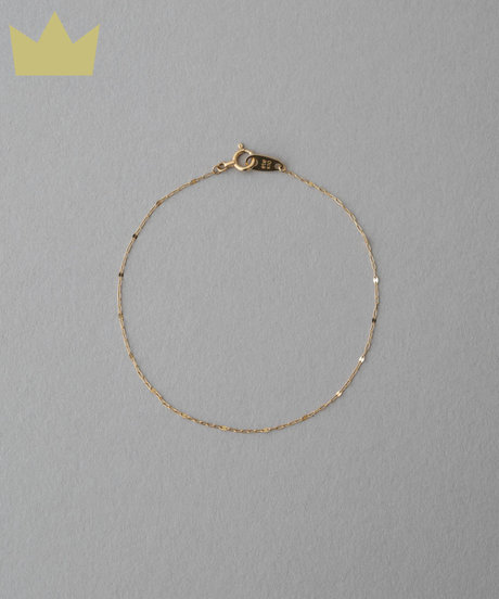 [レイヤード] K10YG チェーン ステーション ブレスレット